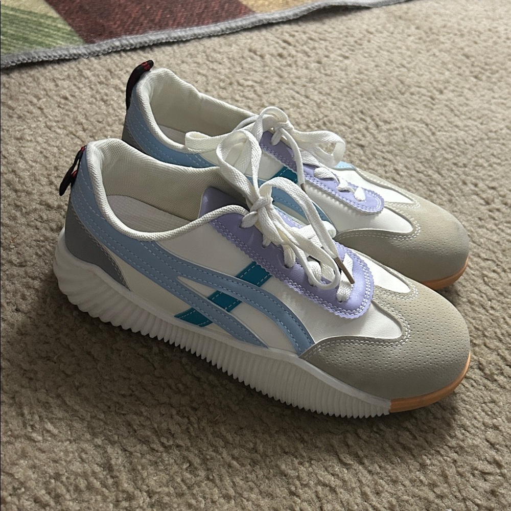 De‎ Florance Cloudea Sneakers Beige Blue Purple EU 40 Womens US 8.5